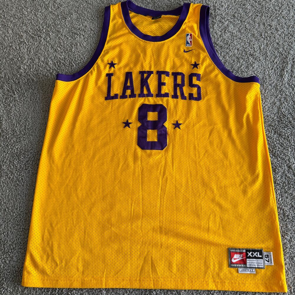 Kobe Bryant Vintage NBA Los Angeles Lakers Nike Jersey 2XL Gold Swingman Rewind